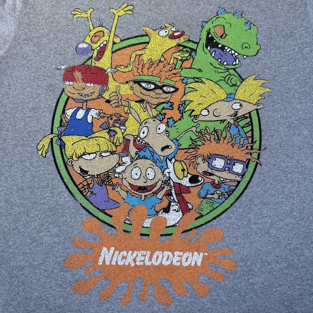 Nickelodeon M Medium T-Shirt 90s TV Cartoon Characters Rugrats Colorful‎ Y2K